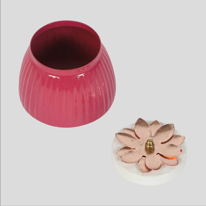 Handmade Pink Metal  Jar | Set Of 2