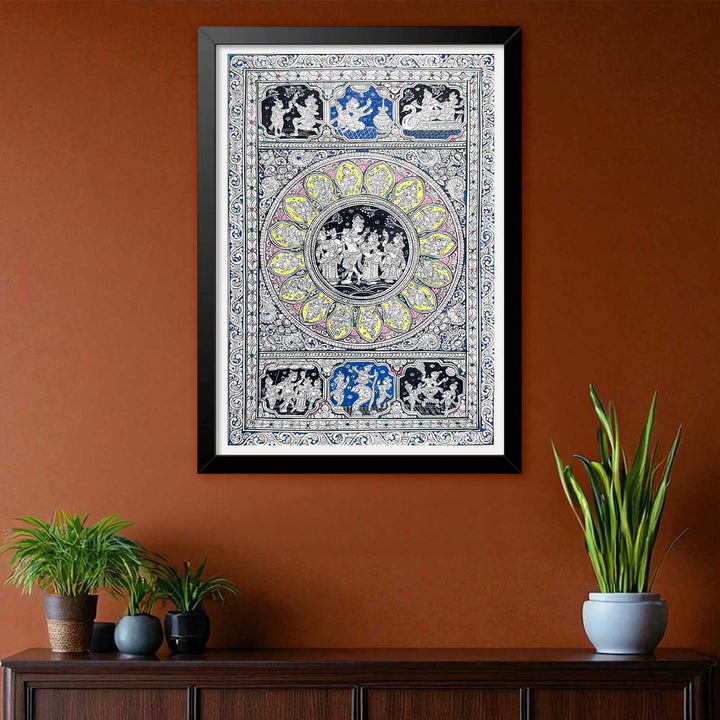 19 X 13 Inch | Handmade Canvas Story Of Krishna Painting