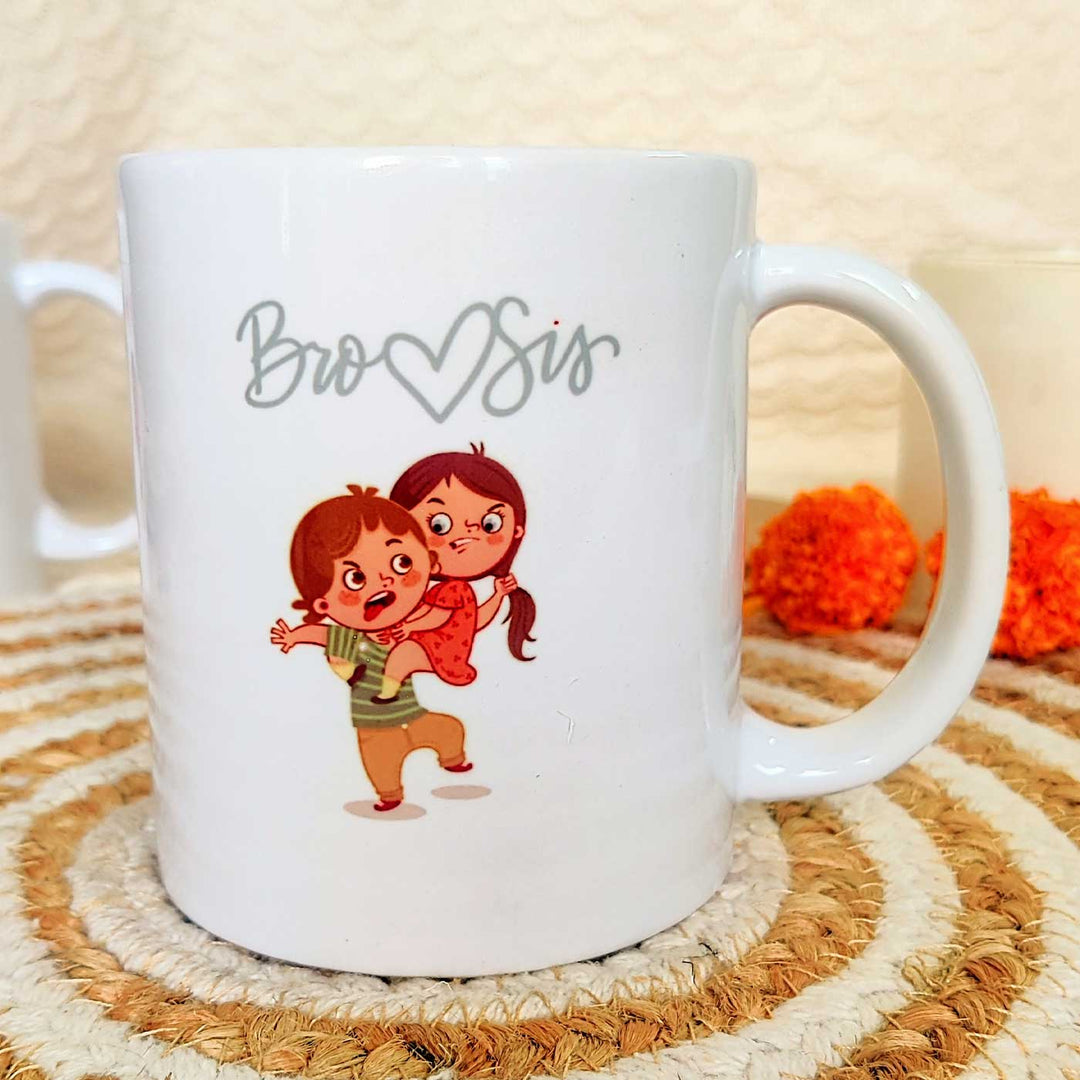 Photo Personalized Girl Power Rakhi Hamper For Sisters | Includes 1 Plaque, 1 Rakhi, 1 Chocolate, 1 Keychain, 1 Car Hanging, 1 Fridge Magnet & 1 Mug