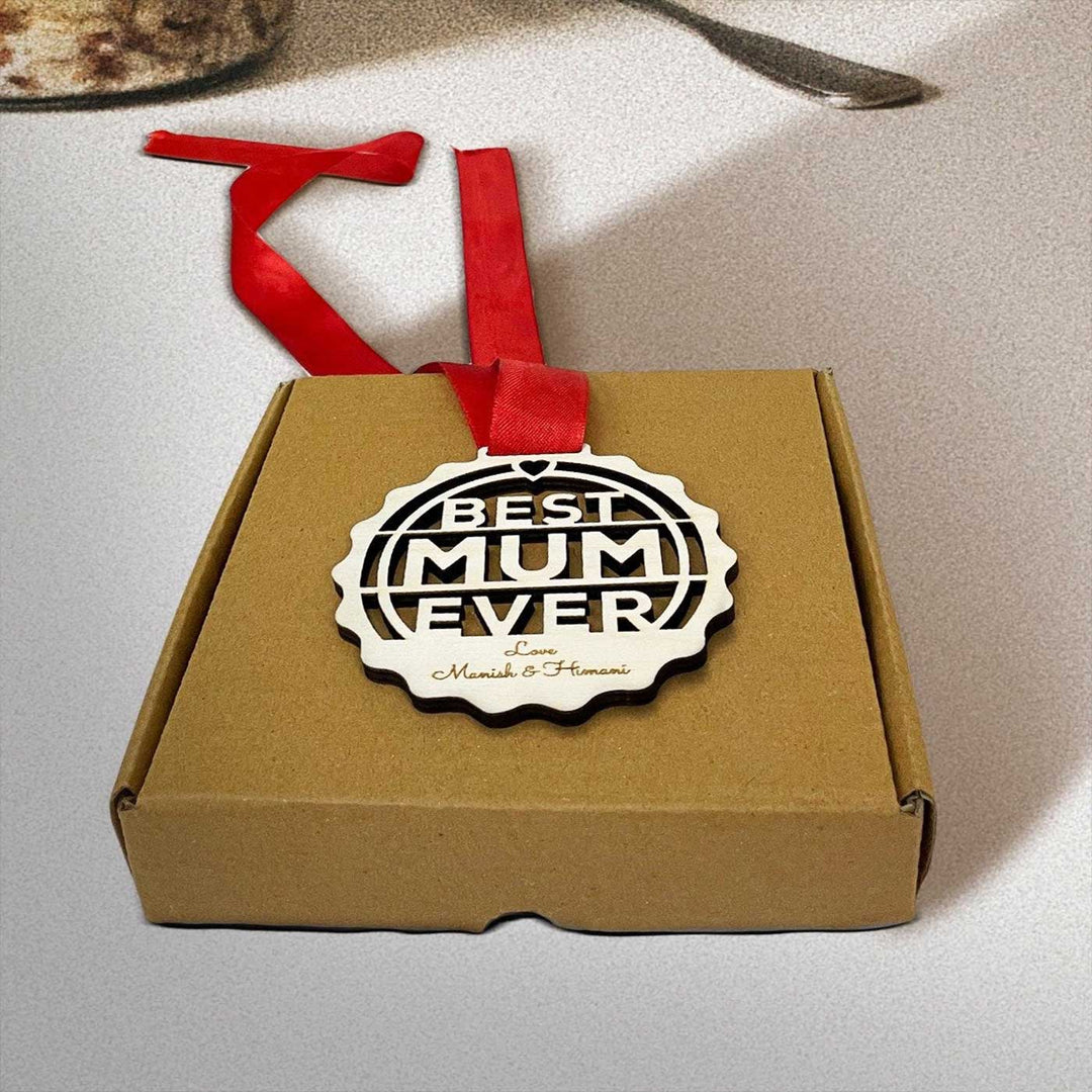 Photo Personalized Printed Best Mum Ever Wooden Medal