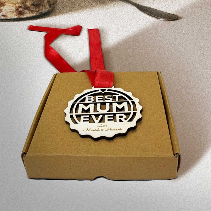 Photo Personalized Printed Best Mum Ever Wooden Medal