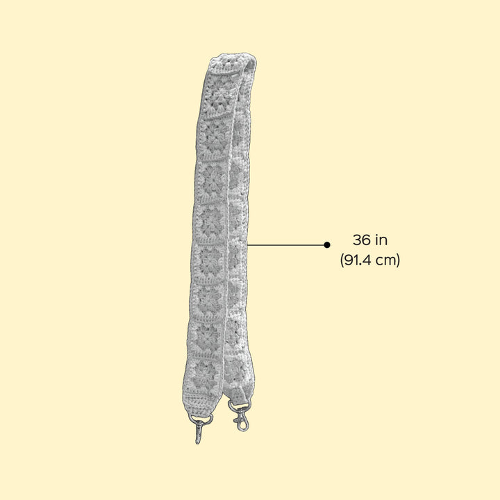 Handmade Crochet Flower Design Cotton Sling Bag Belt