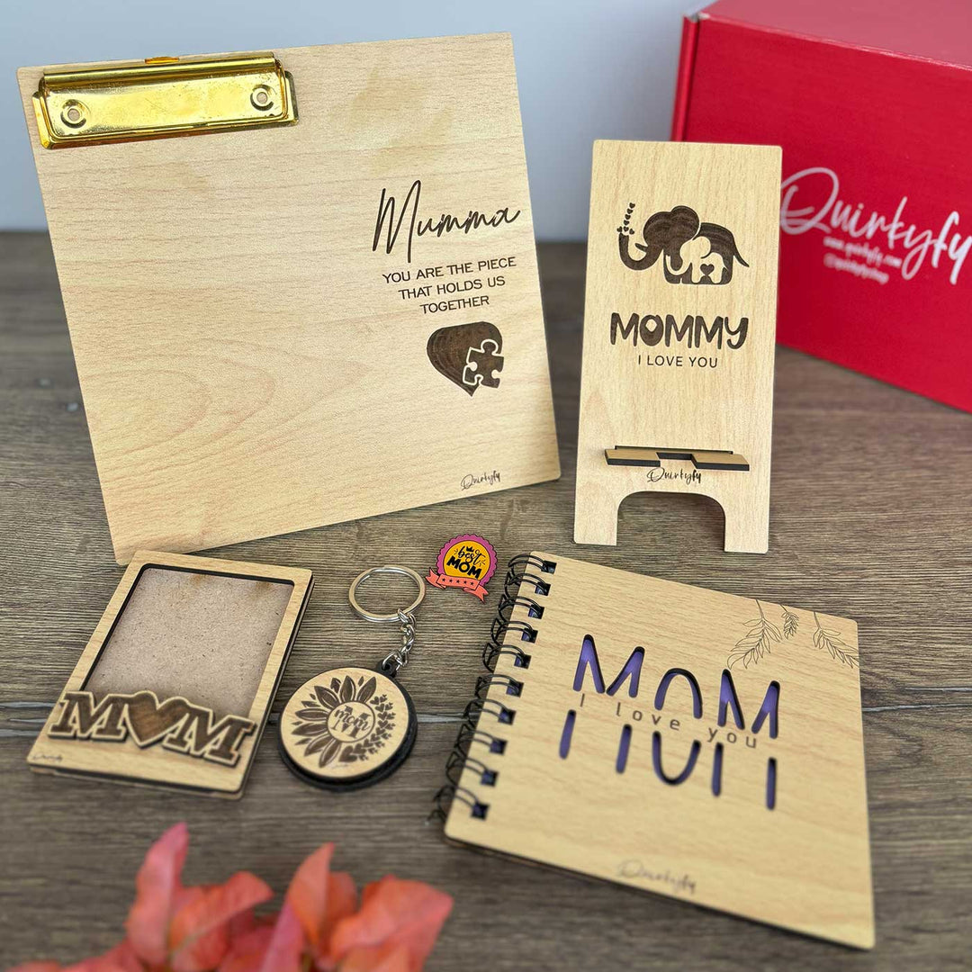 Photo Personalized "MOM I LOVE YOU" Hamper For Mothers | Set of 6