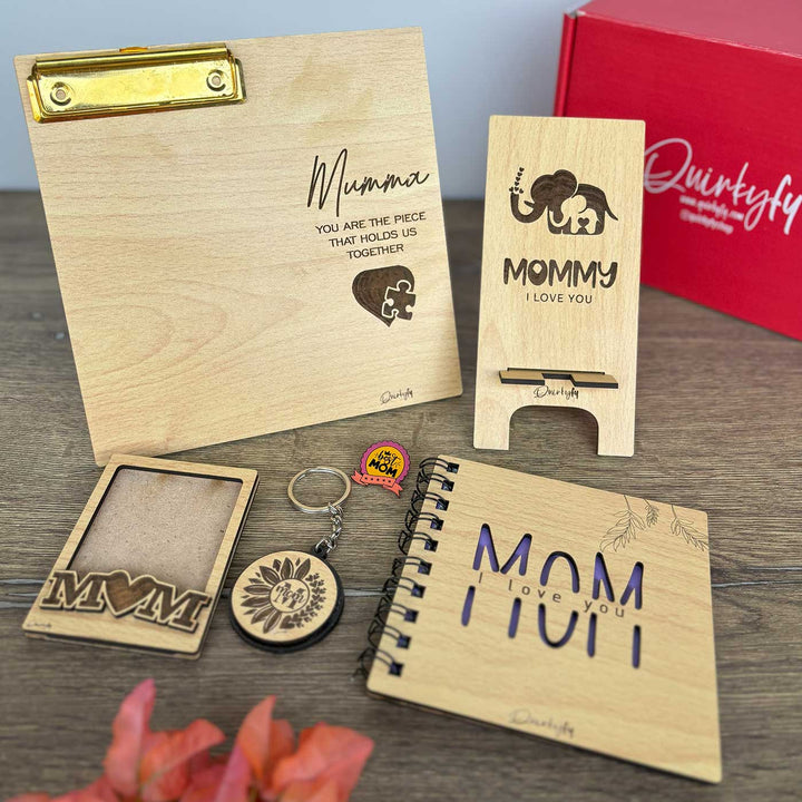 Photo Personalized "MOM I LOVE YOU" Hamper For Mothers | Set of 6