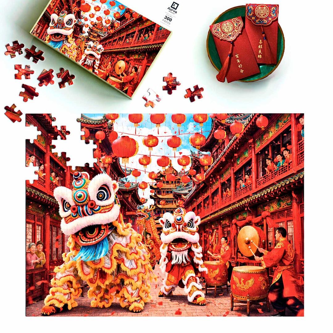 Lion Dance | The Rhythm of Prosperity Culture Puzzle | 1000 Pieces