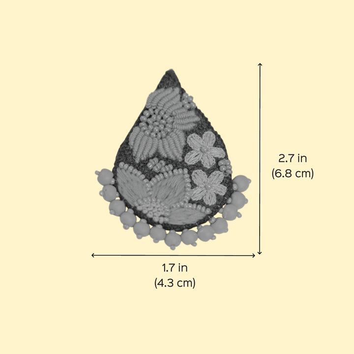 Hand Embroidered Beaded Floral Earrings