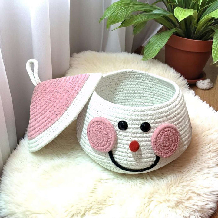 Santa Handmade Coil Basketry Cotton Rope Basket for Kids