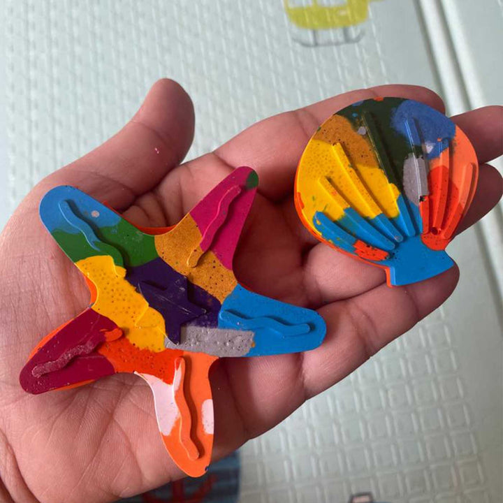 Handmade Non-Toxic Under the Sea Assorted Marbled Crayons | Set Of 8