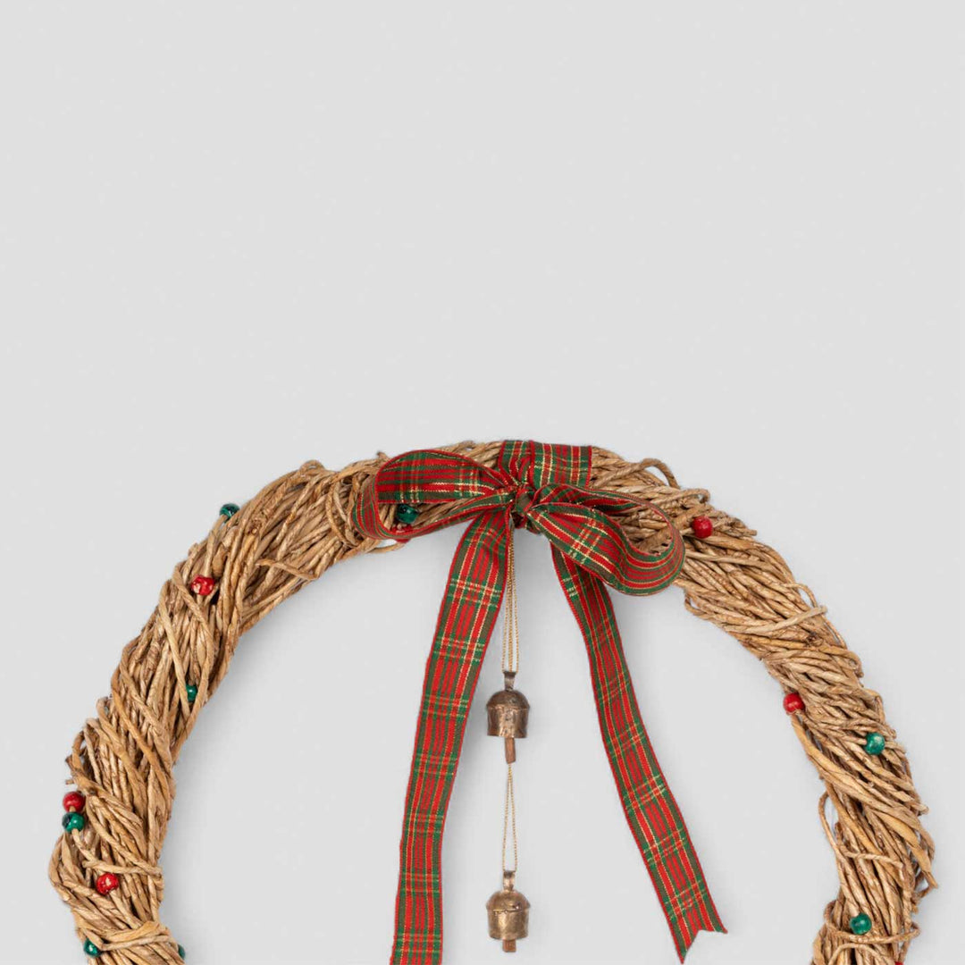 Lightweight Handmade Banana Rope Plaid Boow Bell Wreath