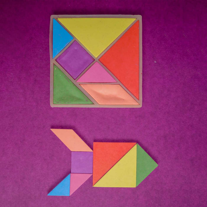 Handmade Non-Toxic Tangram Crayons | Set Of 7