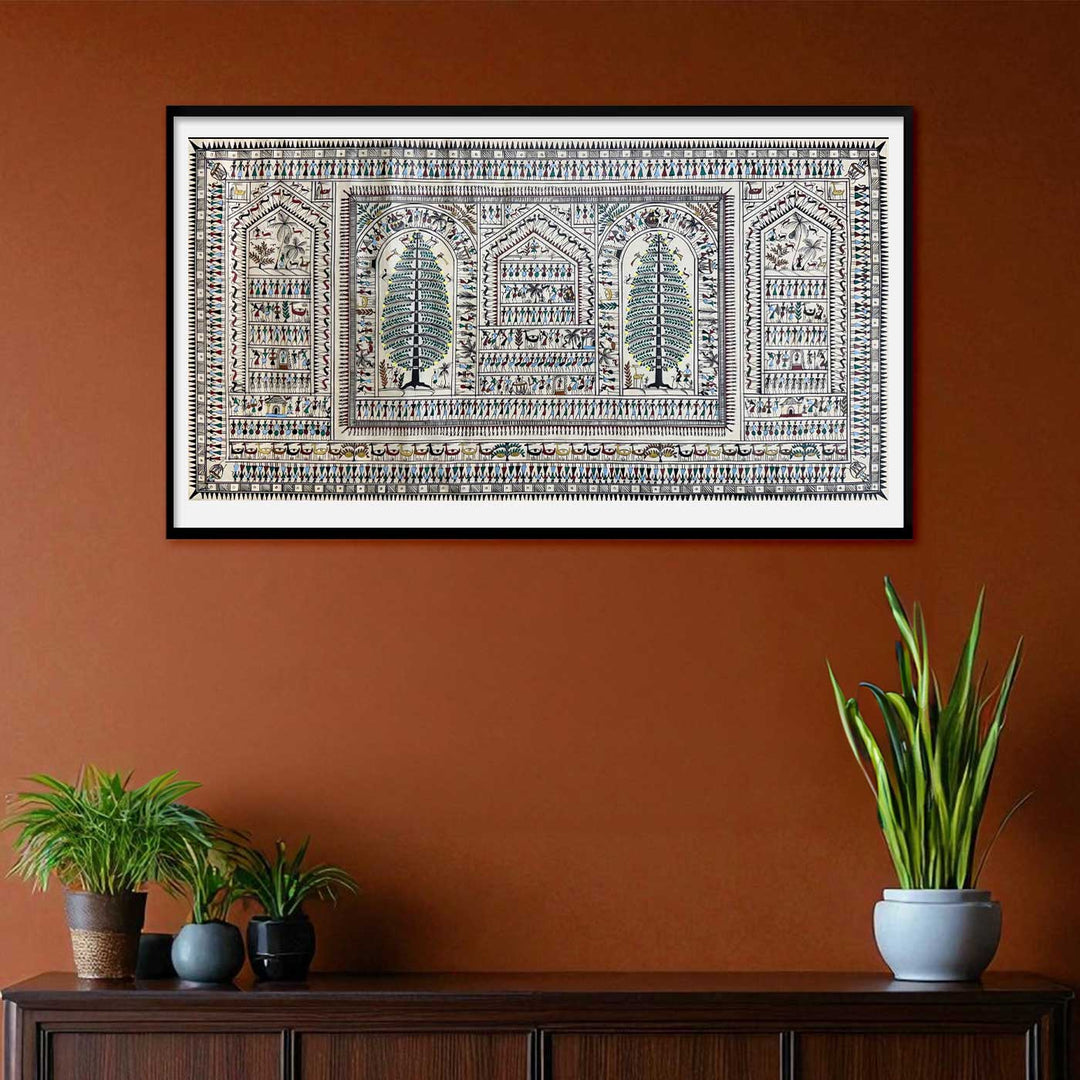 24 X 40 Inch | Handmade Silk Saura Tribal Art Of Odisha Painting