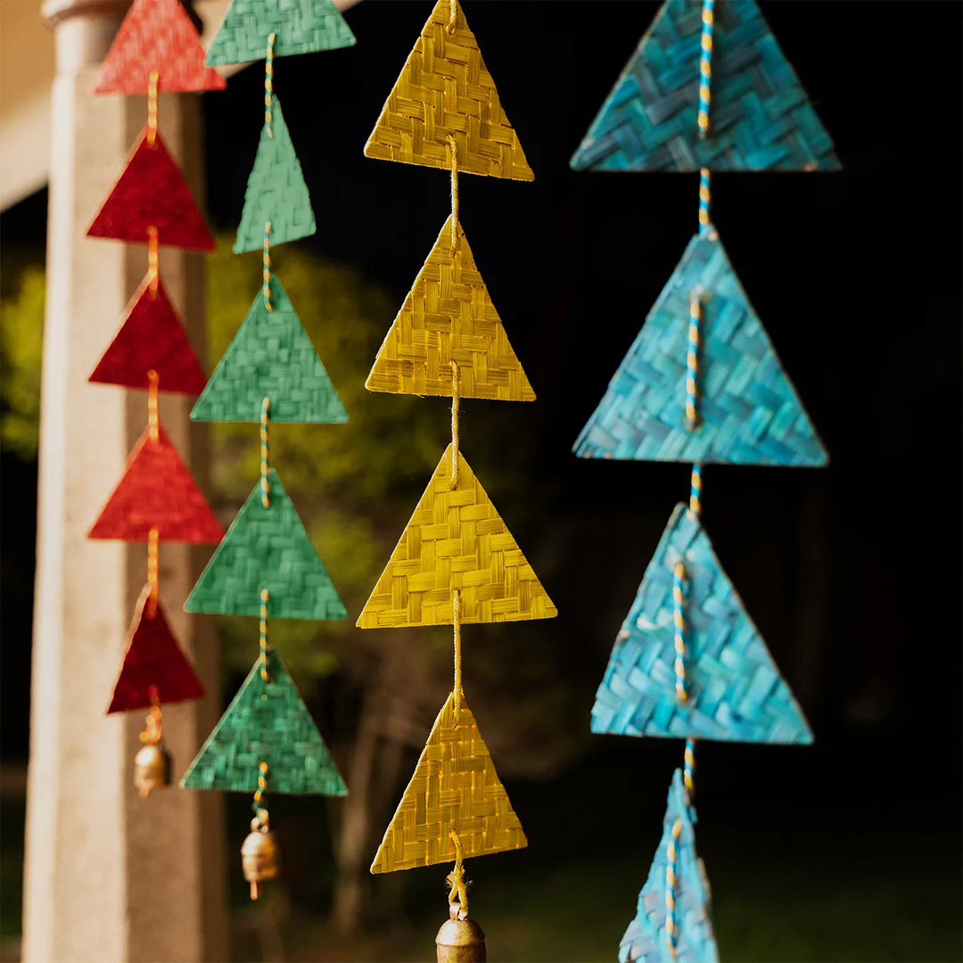 Woven Triangle Eco-Friendly Bamboo Hanging | 45 Inch x 2 Inch | Set Of 2