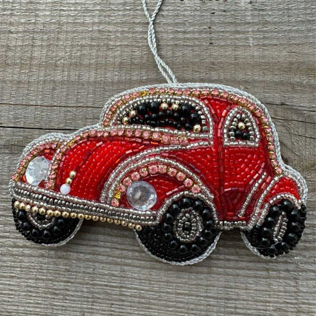 Red Car Beads Premium Zardozi Ornament