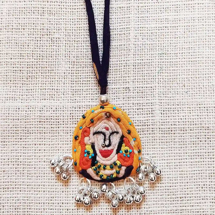 Handmade Dori Work Rani Motif & Ghungroo Cotton Lumba Rakhi for Bhabhi With Roli Chawal