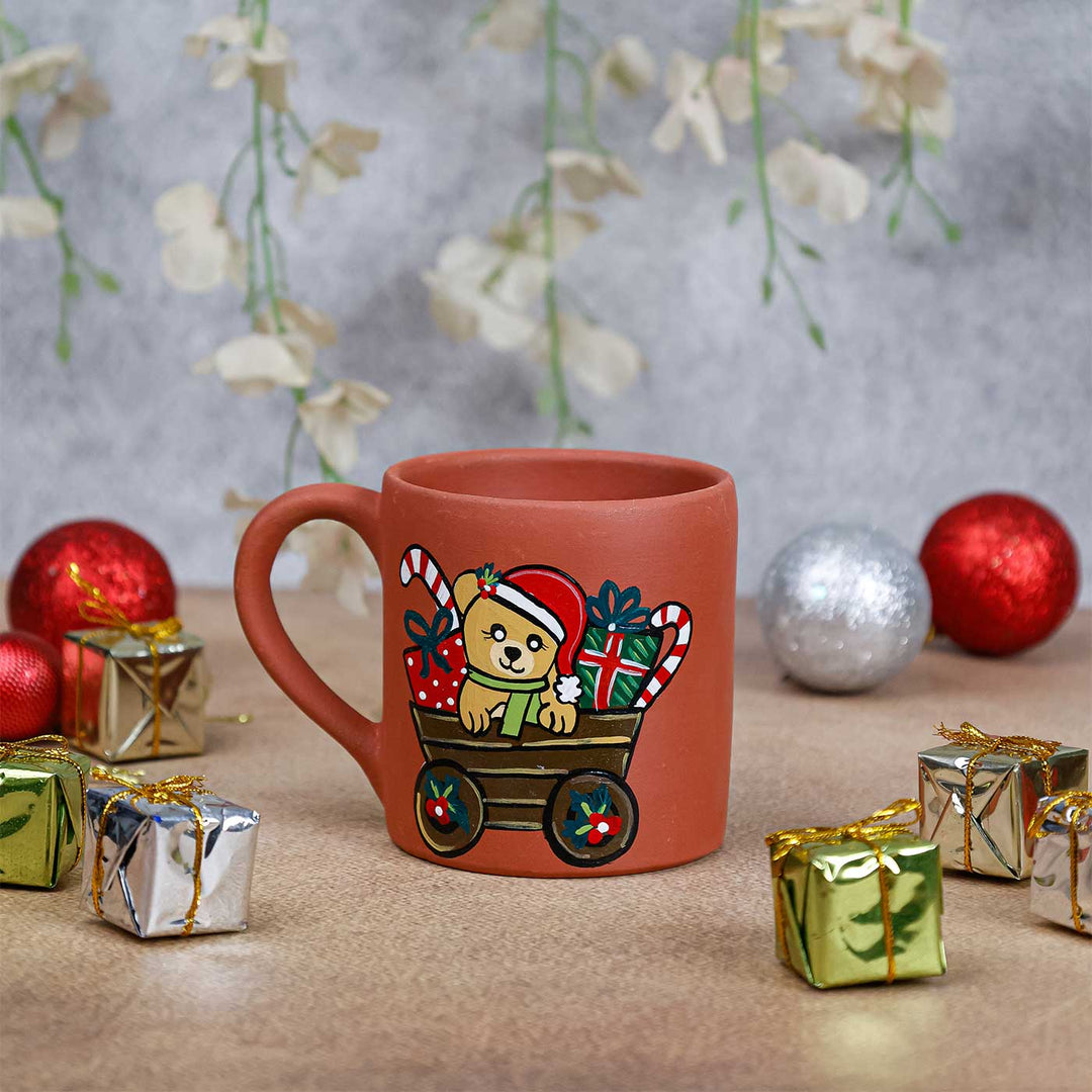 Handmade Reindeer Terracotta Christmas Mug