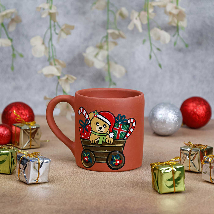 Handmade Reindeer Terracotta Christmas Mug