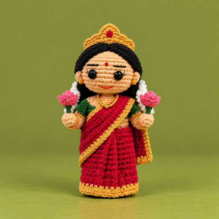 "Goddess Lakshmi" Themed Crochet Doll For Golu/Festive Decor