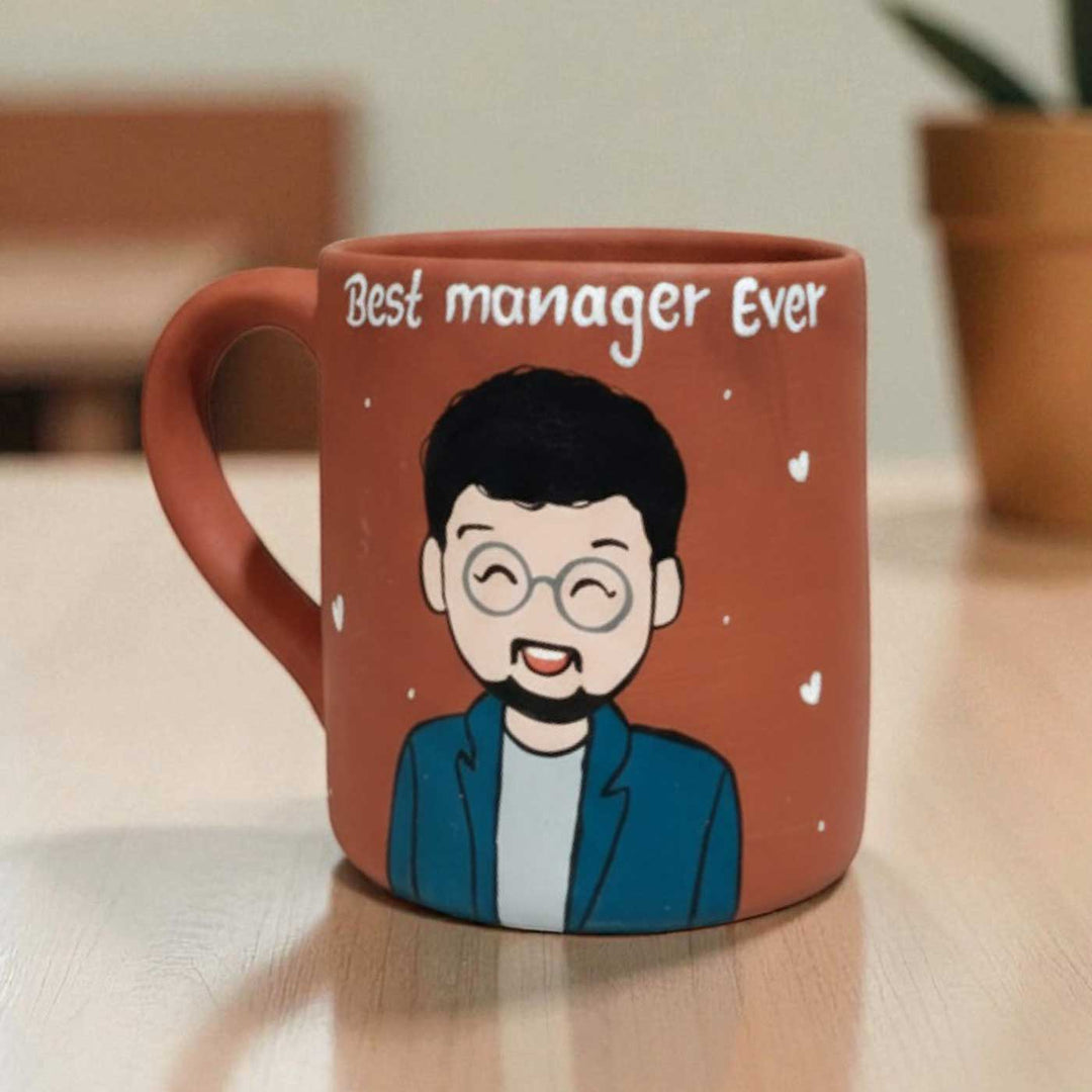 Photo Personalized Hand-Painted Manager Terracotta Mug