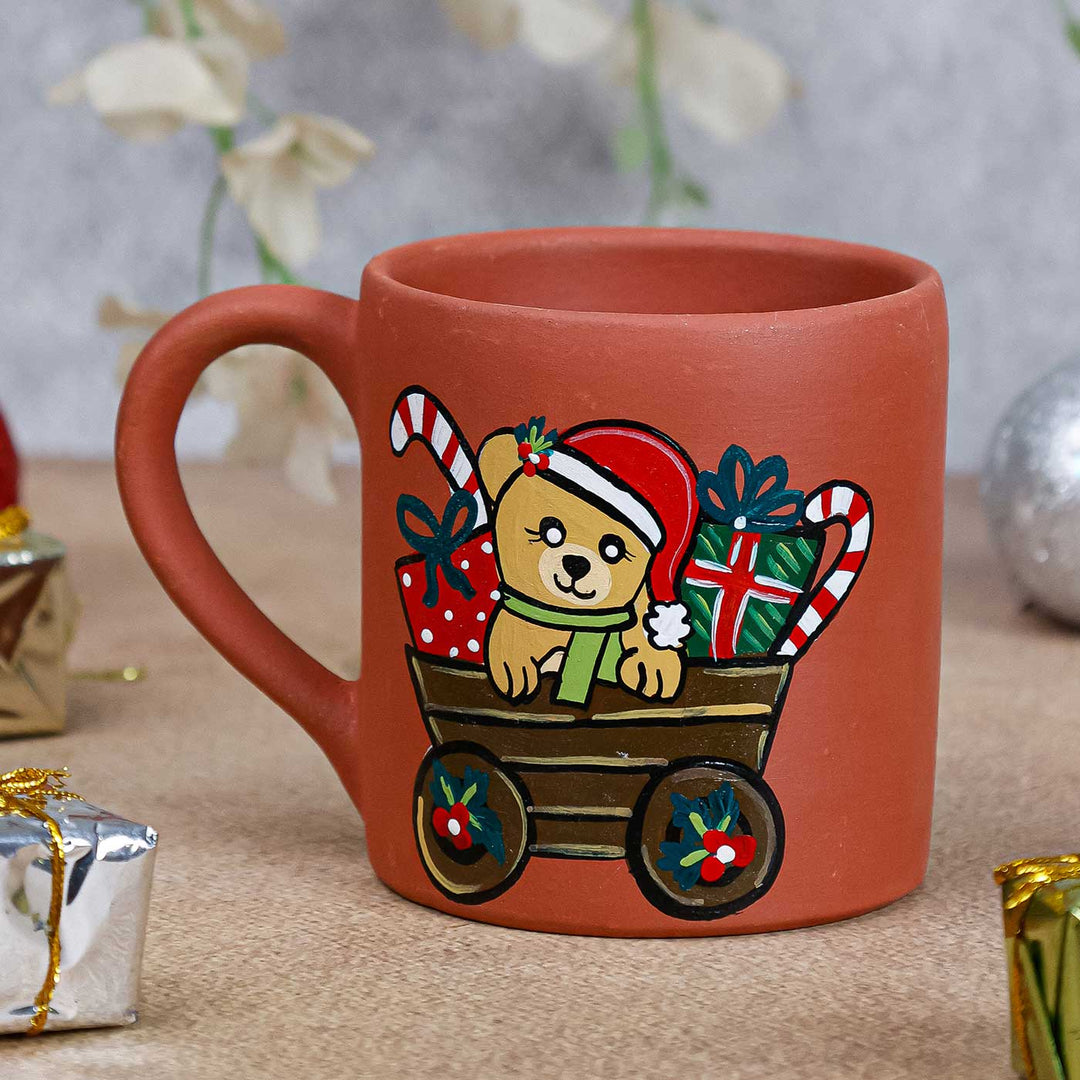 Handmade Reindeer Terracotta Christmas Mug