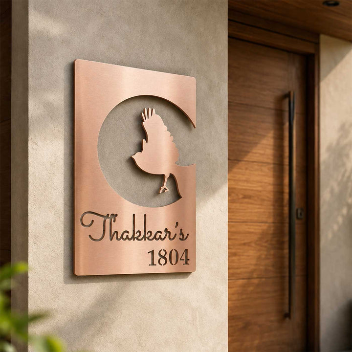 "Freedom" Personalized Weatherproof Stainless Steel Name Plate With House Number For Home