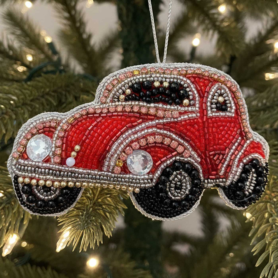 Red Car Beads Premium Zardozi Ornament