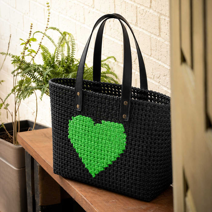 Black Heart Mukhya Knot Handmade Koodai Tote Bag