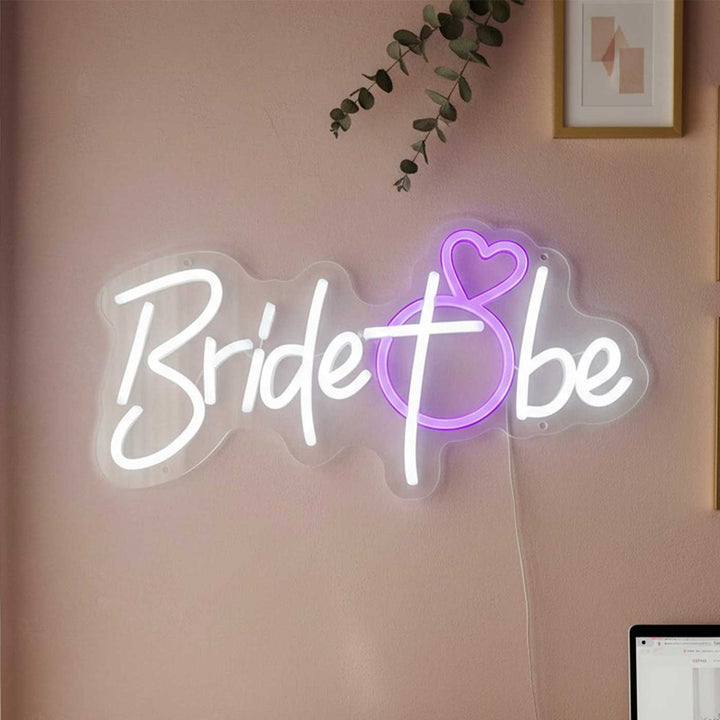Bride To Be Handmade Neon Light Sign Board with Heart Motif for Bridal Shower