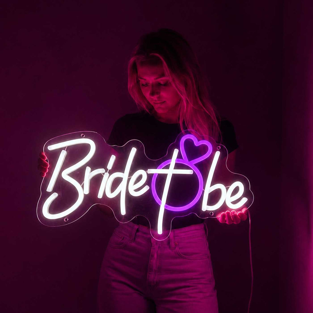 Bride To Be Handmade Neon Light Sign Board with Heart Motif for Bridal Shower
