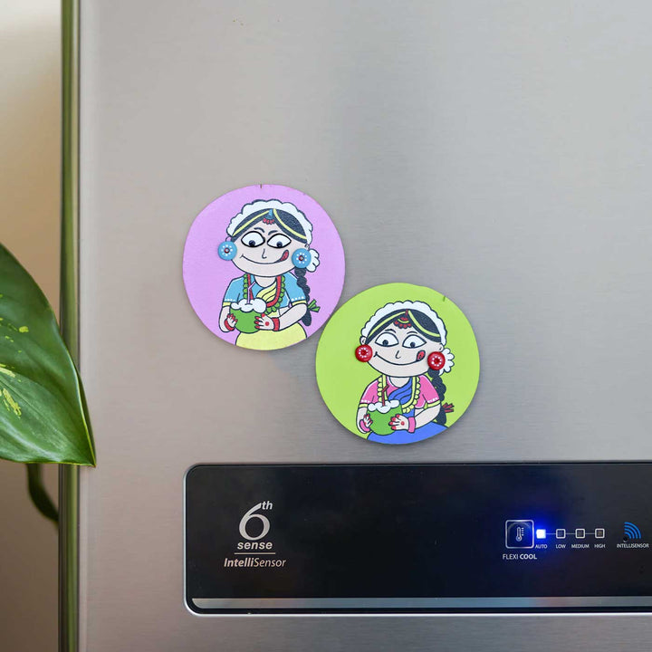 Hand-Painted Dancer Pop Art Mdf Wood Fridge Magnet