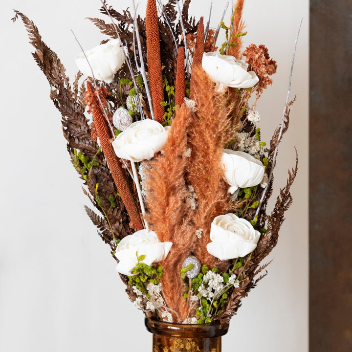 Handmade White Wildwood Dried Flower Bunch