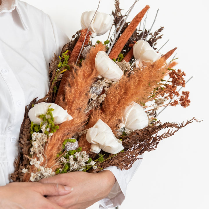 Handmade White Wildwood Dried Flower Bunch