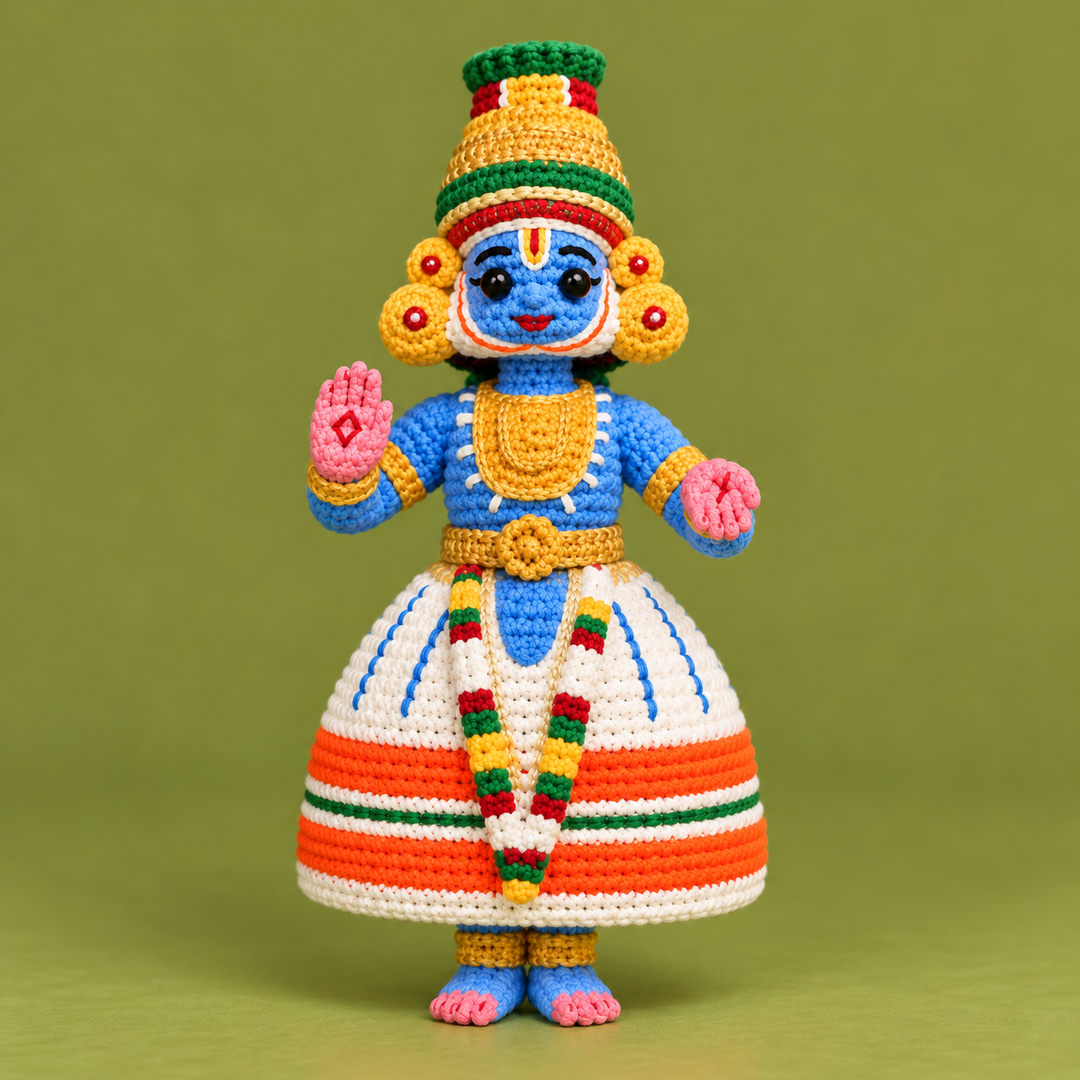 "Kathakali" Themed Crochet Doll For Golu/Festive Decor