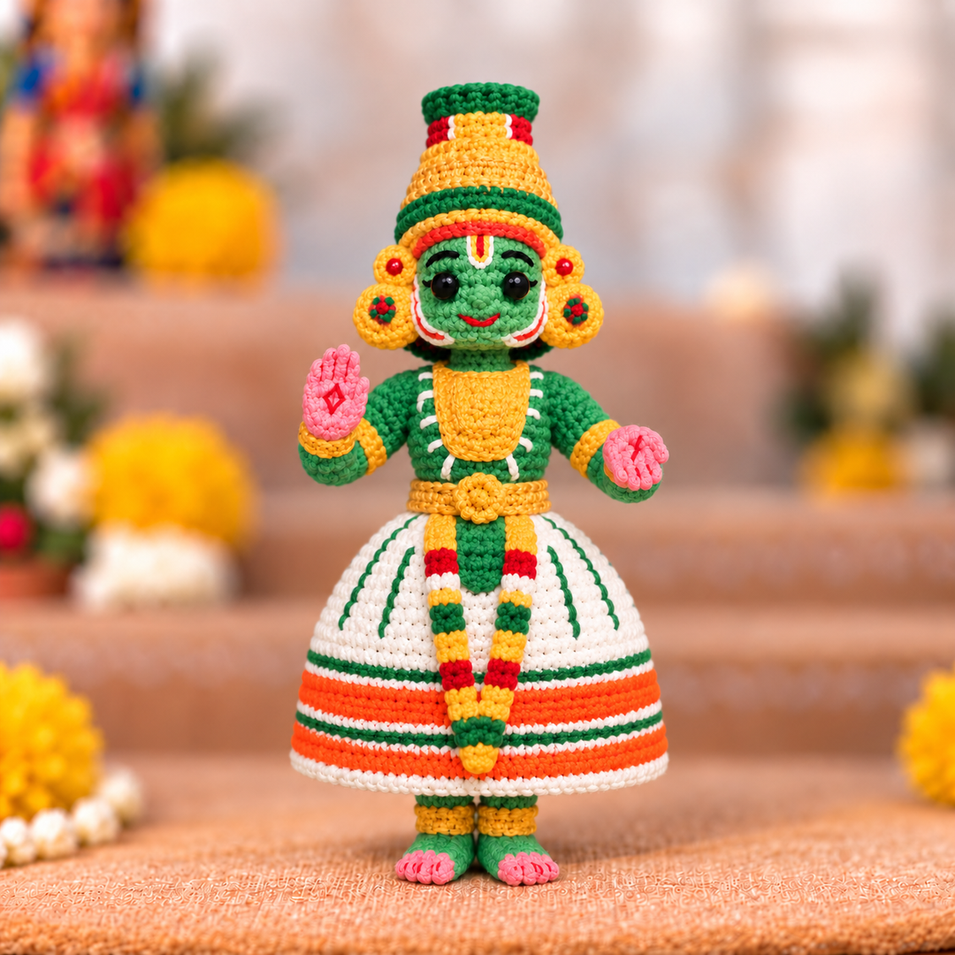 "Kathakali" Themed Crochet Doll For Golu/Festive Decor