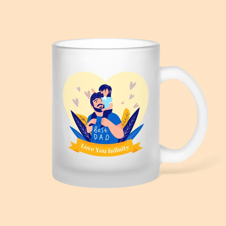 Printed Dad And Son Theme Glass Mug