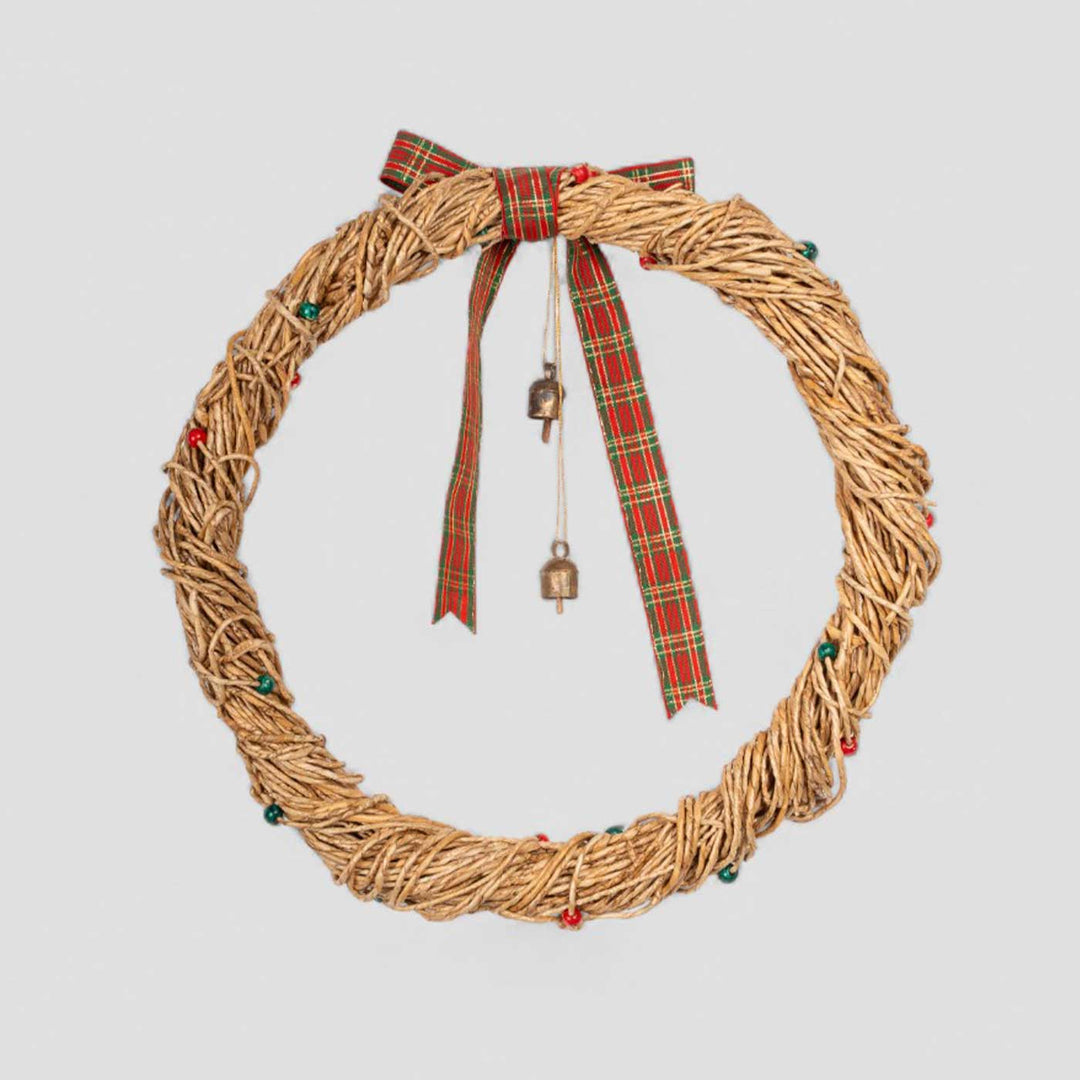 Lightweight Handmade Banana Rope Plaid Boow Bell Wreath