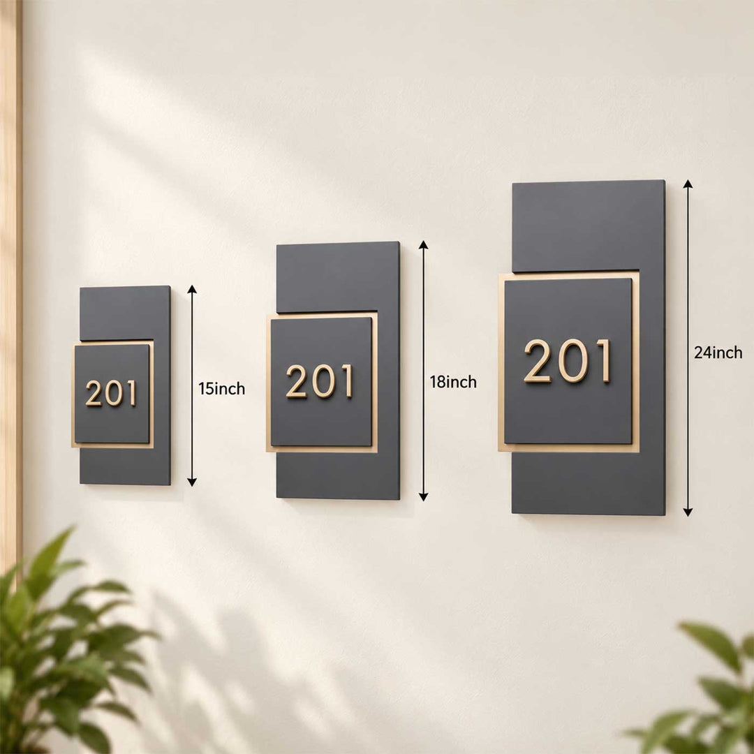 Personalized Minimalist House Number Layered Acrylic Name Plate For Home