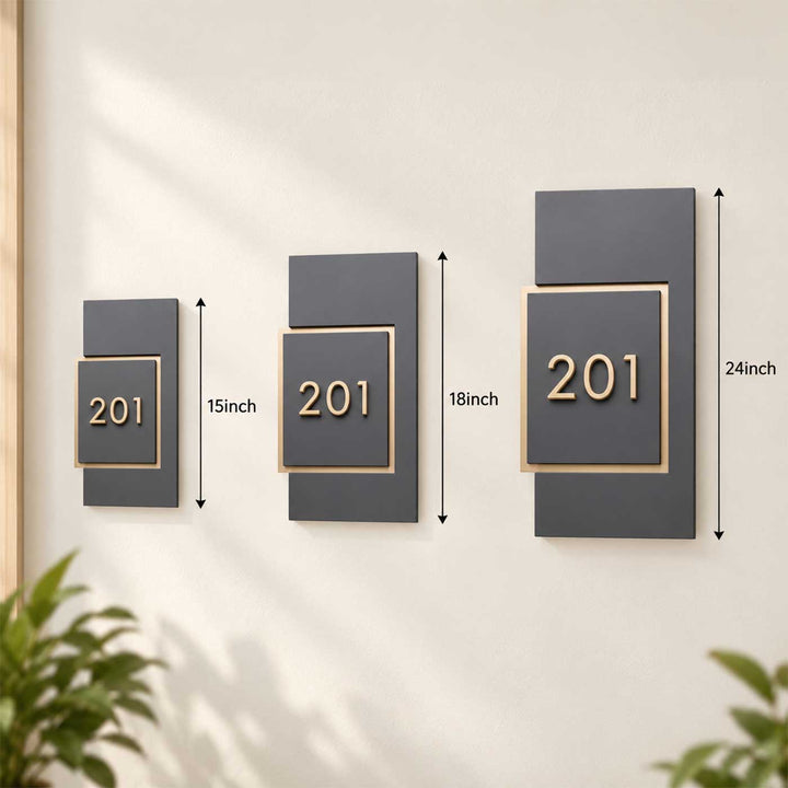 Personalized Minimalist House Number Layered Acrylic Name Plate For Home
