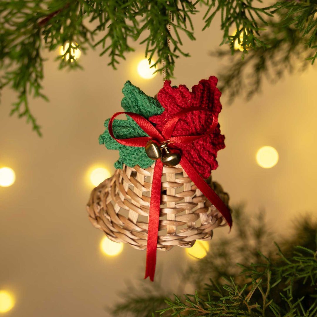 Handmade Banana Bark Maple Bell Hanging Ornaments