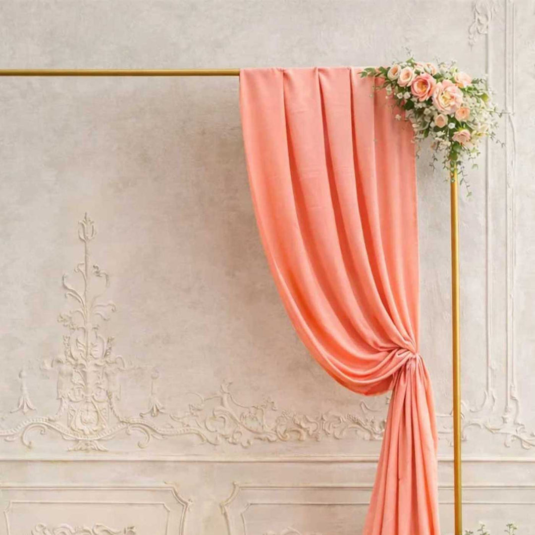 Reusable Baby Pink Butter Crepe Backdrop Drape, Ready-to-Hang For Mehndi & Pooja Decor