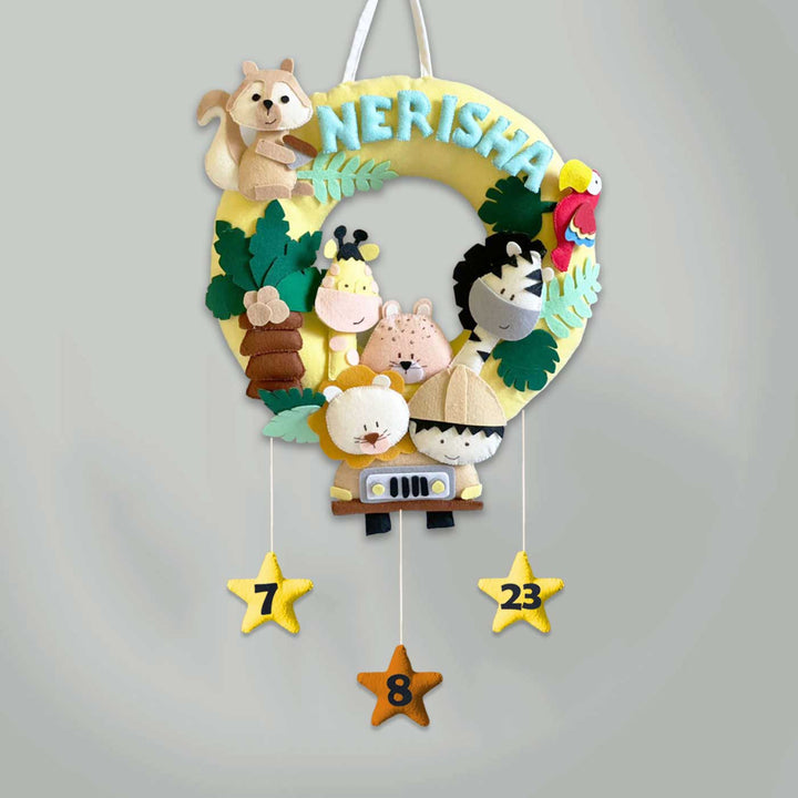 Personalized Felt Jungle Theme Kids Nameplate
