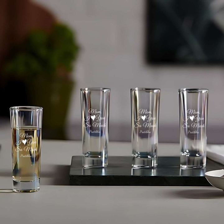 Personalized Engraved Shot Glass For Mothers | Set of 2 | 65 ml