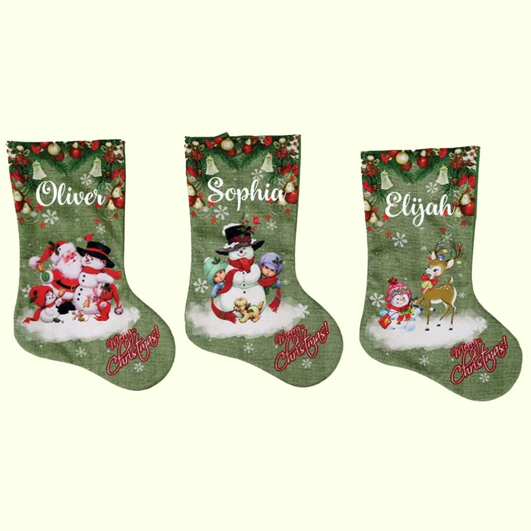 Personalized Snowman & Friends Felt Stockings For Christmas Decoration