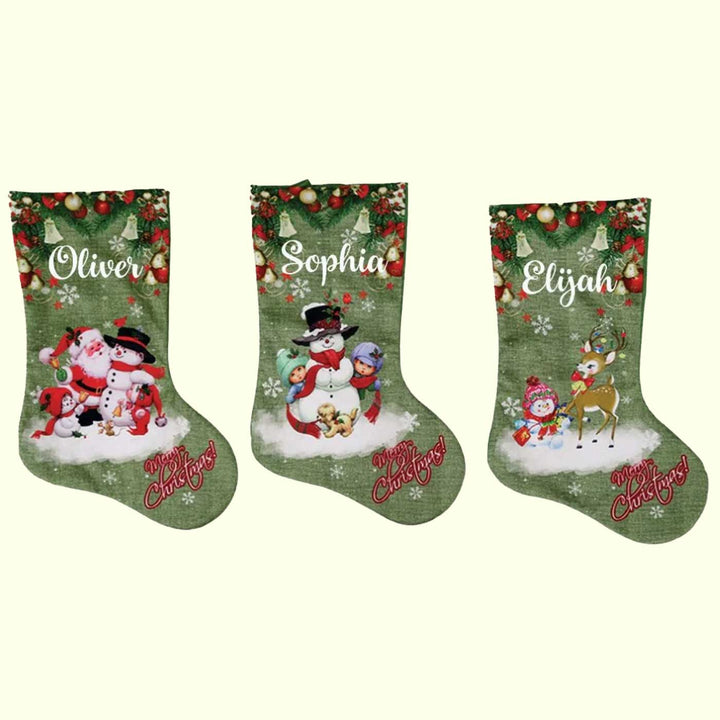 Personalized Snowman & Friends Felt Stockings For Christmas Decoration