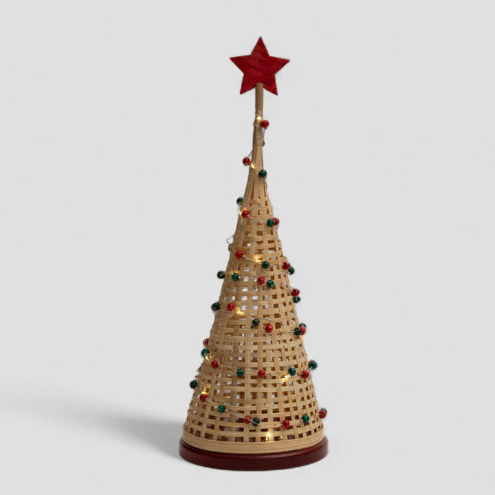 Handmade Bamboo Miniature Christmas Tree With Light