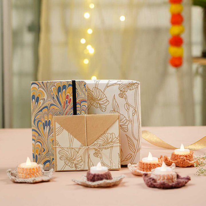 Handmade Brown Golden Tealight Holder Gift Hamper | Set Of 11