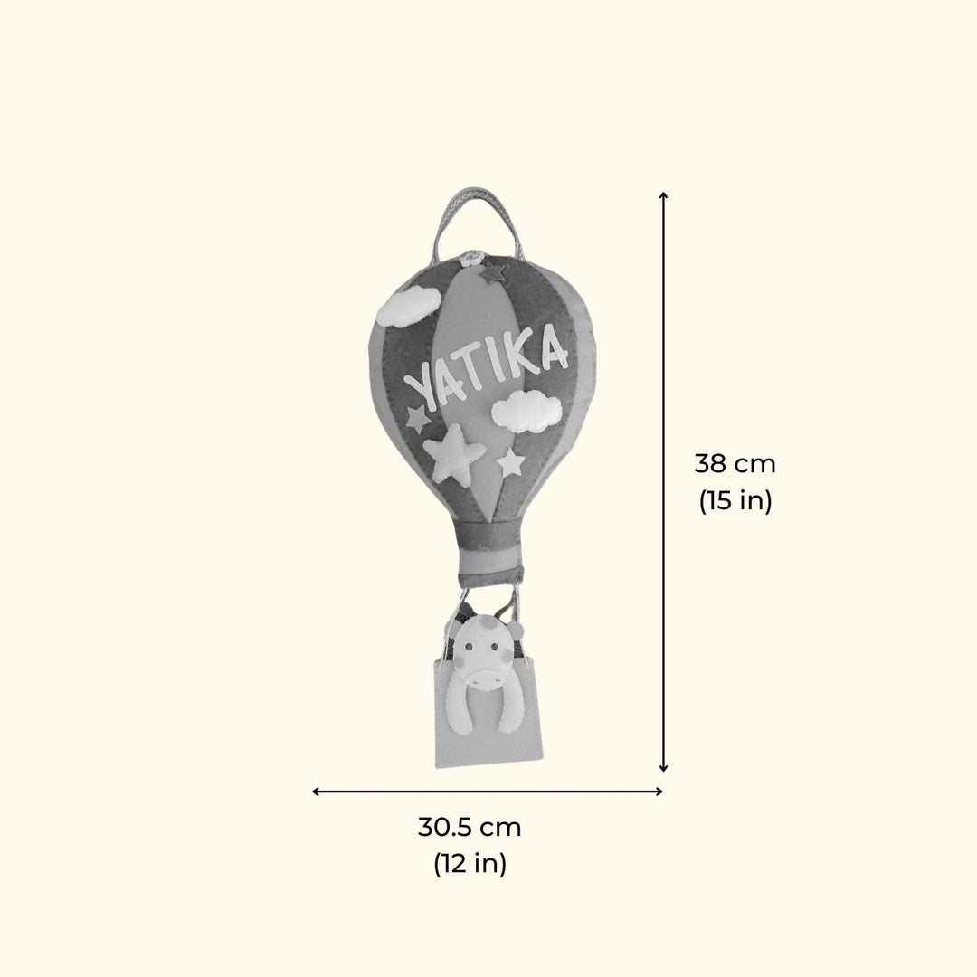 Personalized Handmade Hot Air Ballon Felt Name Plate