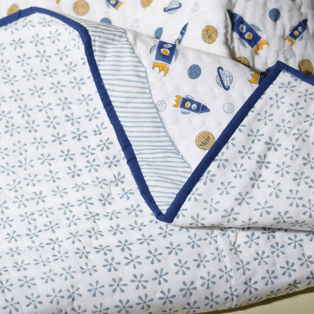 Hand Block Printed Starlight Snooze Quilt/Comforter