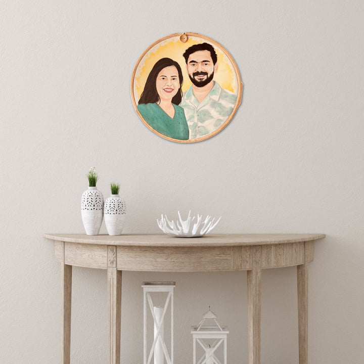 Photo Caricature Round Hoop Frame