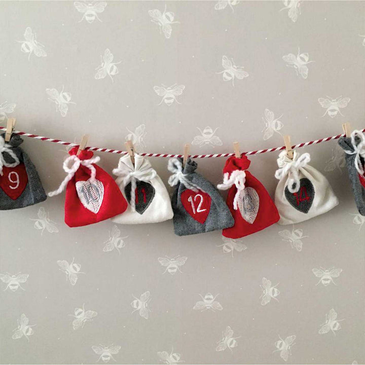Handmade Felt 24 Days Of Joy Garland Advent Calendar
