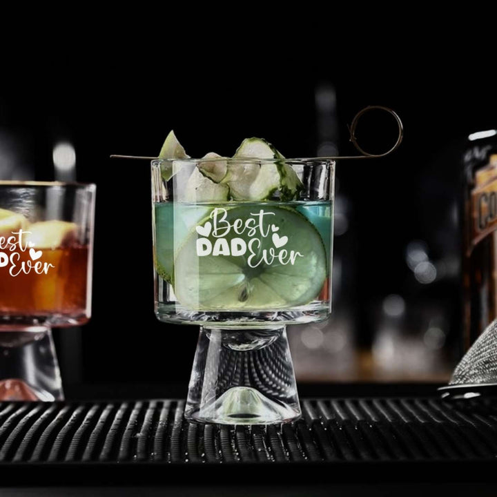 Engraved Best Dad Ever Theme Whiskey Glass | 250 ml